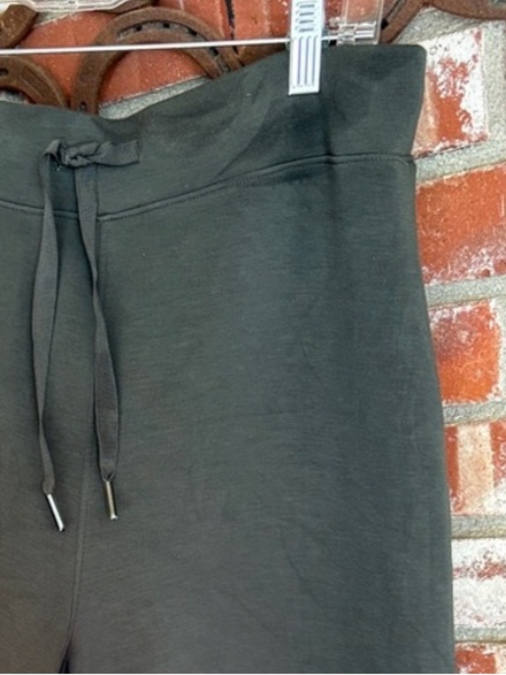 SPANX Wide Leg Drawstring Lounge Pants - Olive Green dice XL LONG - Picture 8 of 9